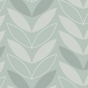 Neutral Botanical Herringbone Sage