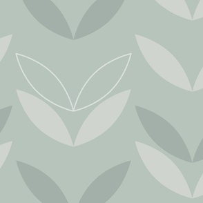 Neutral Botanical Sage Leaves