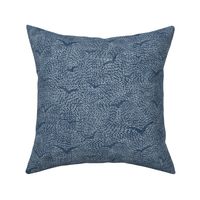 Sashiko Seagulls in Indigo Blue | Hand stitched birds, Japanese sashiko stitching on deep blue linen texture, kantha quilt, ocean decor, blue and white rustic bird pattern.