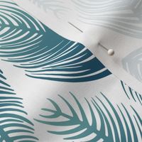 Palm Leaves - Blue Ombre + White
