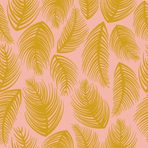 Palm Leaves - Gold + Pink