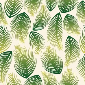 Palm Leaves - Green Ombre + Ivory - LARGE