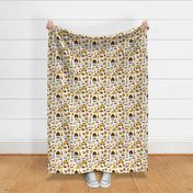 Yellow and Brown Camping Fabric