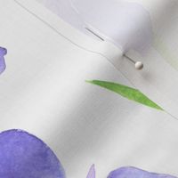 Watercolor purple Japanese irises flowers, spring flowers, violet blue iris cottagecore, vintage farmhouse,  romantic, romantism M