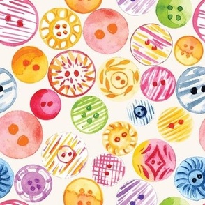 Colorful Watercolor Buttons