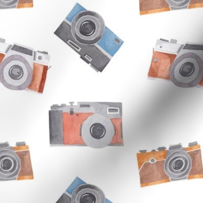 Watercolor photography retro cameras