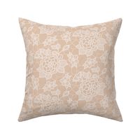 Cream lace flower on mocha