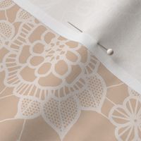 Cream lace flower on mocha