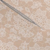 Cream lace flower on mocha