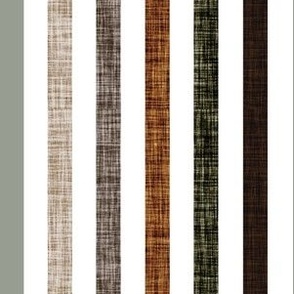rotated 1/2" linen stripes: 177-4, stone linen, mud linen, brown linen, green olive linen, umber linen