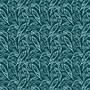 Outlined Dark Teal Calatheas - Small Scale