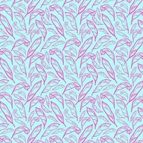 Outlined Pink Teal Calatheas - Small Scale