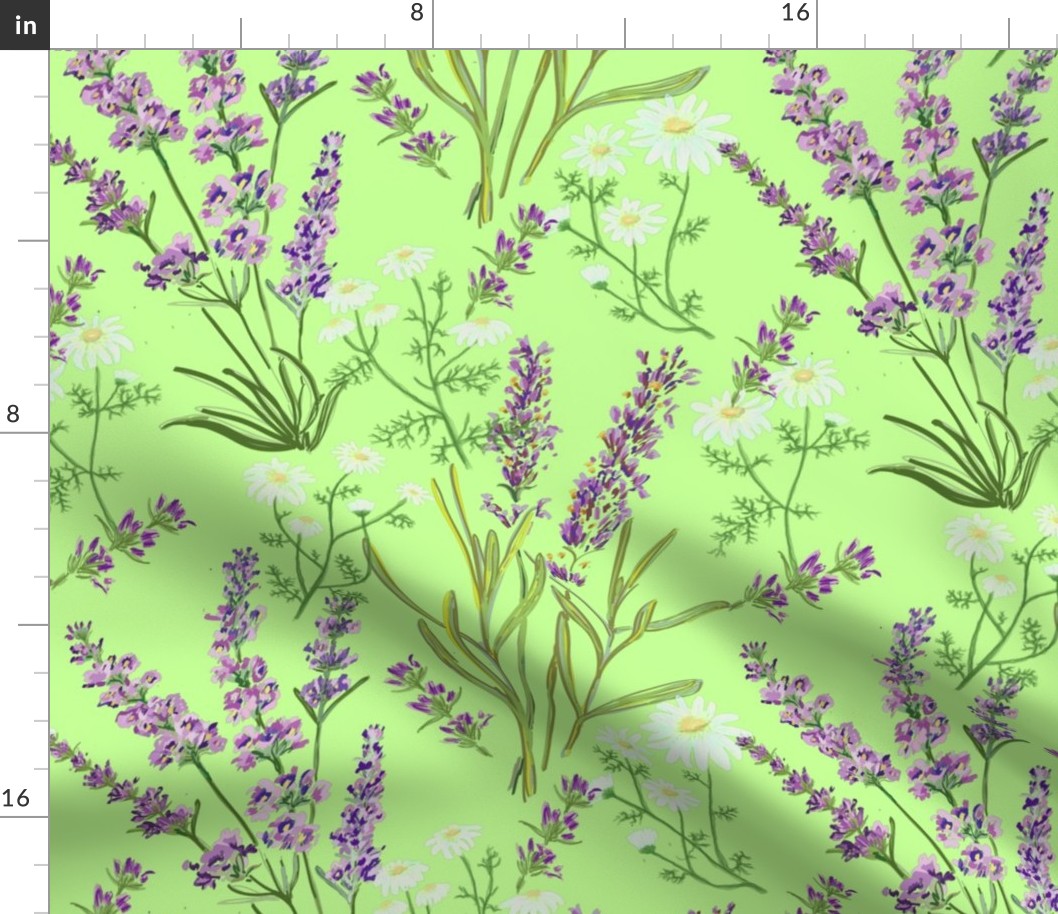  Lavender n Chamomile - on pale green