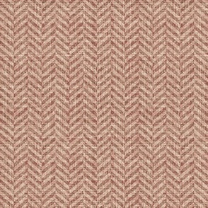 Tweed Herringbone Woollen Cloth Terracotta Small Scale