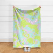 Sunset Beach Jumbo Scale lime green mint lilac by Jac Slade