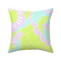Sunset Beach Jumbo Scale lime green mint lilac by Jac Slade