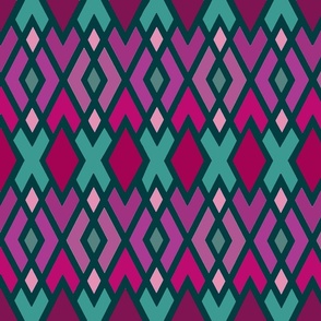 African Plaid - Violet Pink Aqua - Design 13144023  