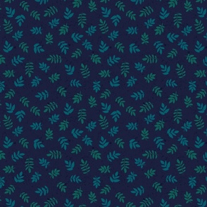 Leaves Navy - Mini