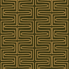 Geometric Lines Dark Green