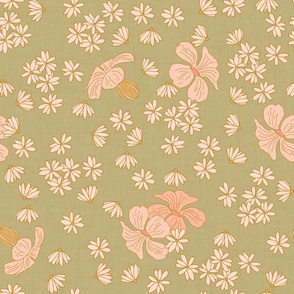 Small Florals Light Olive