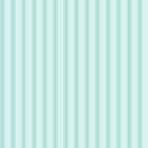 Ticking Stripe: Turquoise Pillow Ticking, Thin Stripe