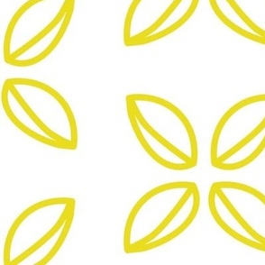 groovy - lemon lime outlined leaves