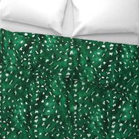 Faux Deer Hide in Emerald Green - Large Scale - Spots Fawn Watercolor deer skin