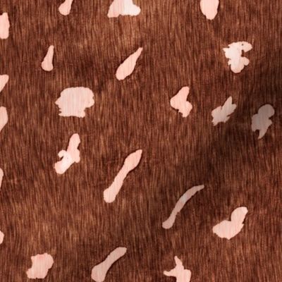 Faux Deer Hide in Rust Terracotta - Large Scale - Pink Spots Fawn