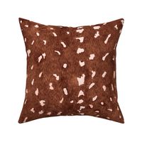 Faux Deer Hide in Rust Terracotta - Large Scale - Pink Spots Fawn