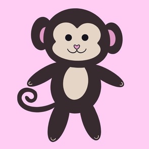 Joyful Jungle Monkey in Pink
