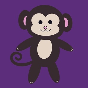 Joyful Jungle Monkey in Purple