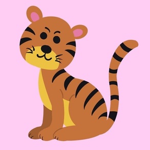 Joyful Jungle Tiger in Pink
