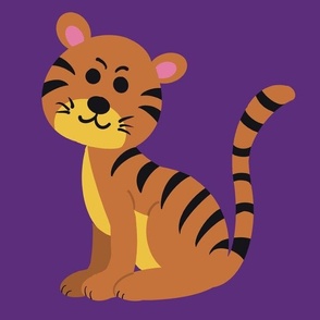 Joyful Jungle Tiger in Purple