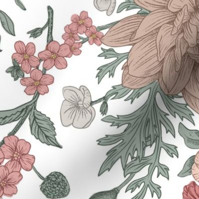 Large Sienna Sketch Floral