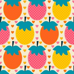 Retro-Strawberry-Love---M---pink-yellow-orange--MEDIUM-WIDE