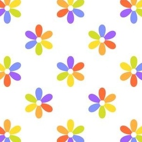 flowers rainbow pattern