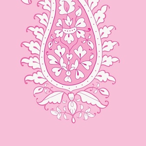 simple pink paisley  - large scale