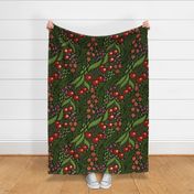 Cherry Festival // Green Background // Large Scale