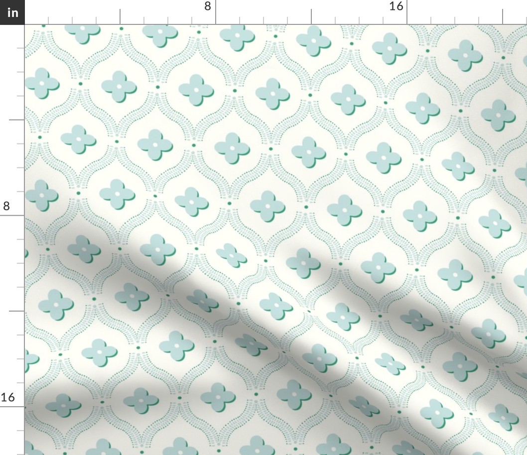 quatrefoil trellis/mint/medium