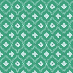 quatrefoil trellis/green/medium