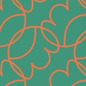 Green orange abstract seamless pattern