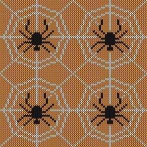Halloween Knit Spider and Cobwebs Pattern