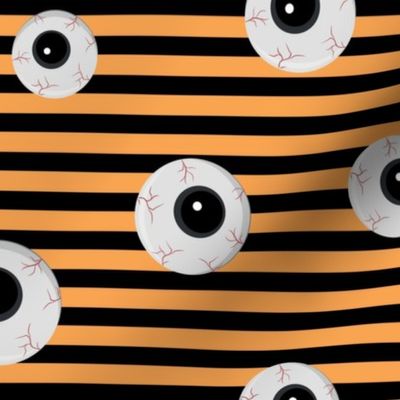 Halloween Eyeballs, Orange and Black Stripes