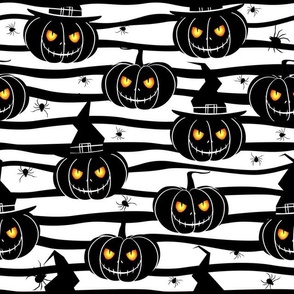 Black Witch Pumpkin Halloween Pattern