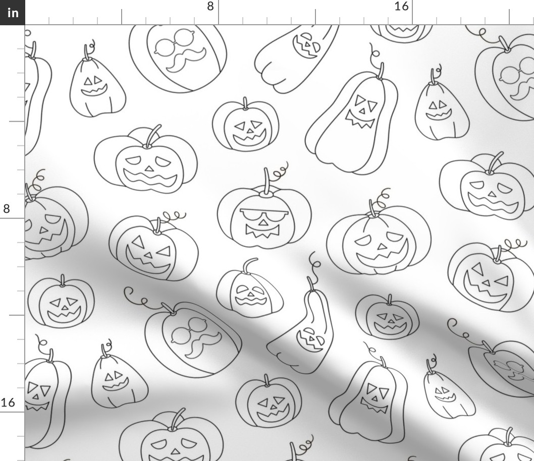 Halloween, Black and White Pumpkin Pattern