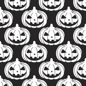 Black and White Halloween Jack-O-Lanterns