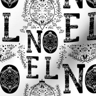 Noel Black and white typography