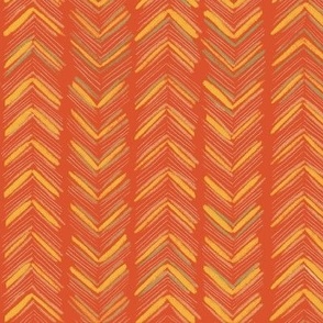 Chevron Stripe on Red Orange