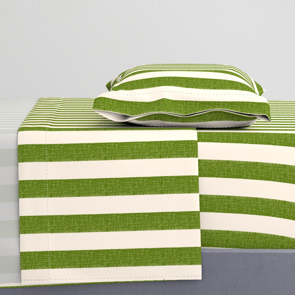 Wide Linen textured Cabana Stripe