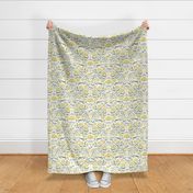 Vintage Nostalgia Flowers / Yellow / Large Scale